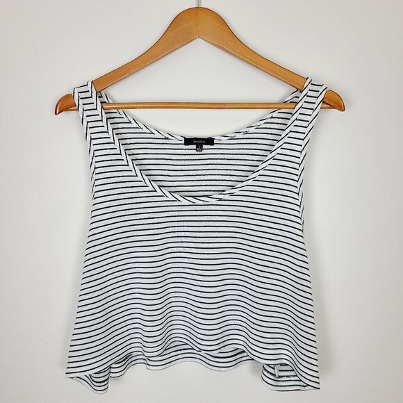 ARITZIA Talula Black & White Stripe Kendall Crop Tank Top Small - Picture 9 of 15